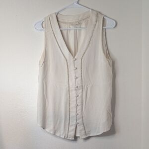 Allie Rose Elegant Cream Sleeveless Top